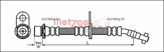 Bremseslange METZGER 4112166