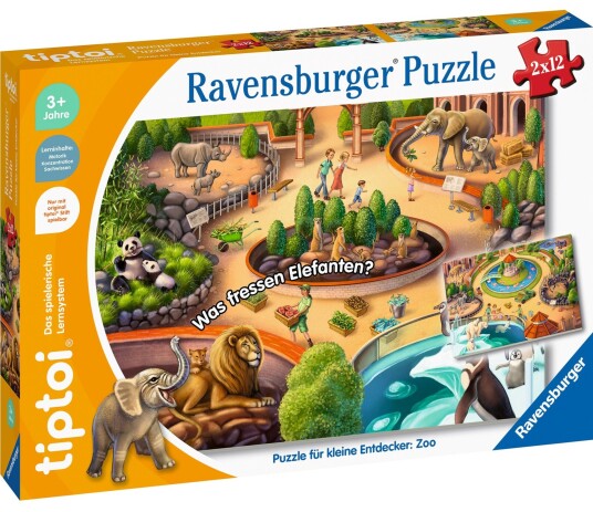 Ravensburger Tiptoi Puslespill 2x12 brikker Zoo