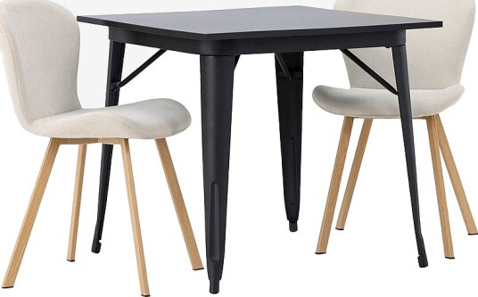 Venture Home Spisegruppe Tempe med 2 stk stoler Lilja Svart