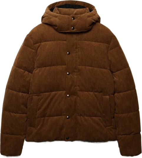 Superdry Premium Hood Cord Puffer Jkt   DARK TOBACCO BROWN   3XL