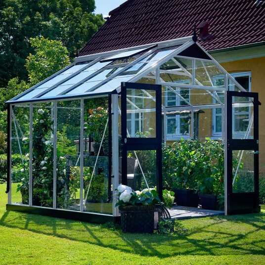 Drivhus Juliana Premium Aluminium, Sikkerhetsglass, 8,8 M²