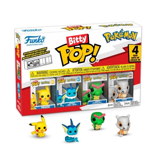Funko Bitty POP! Pikachu, Vaporeon, Caterpie, Cubone actionfigurer