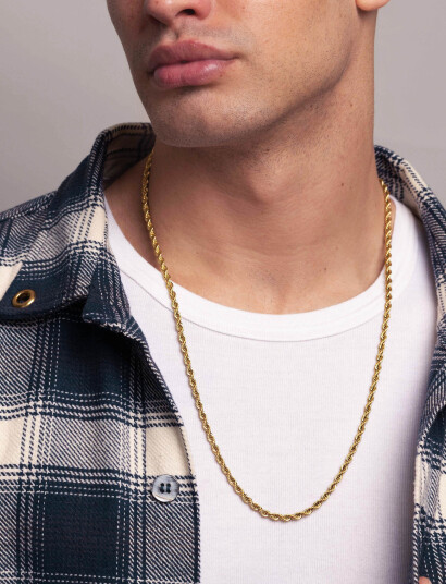Nialaya Gold Rope Chain   Gold   ONE SIZE 59 cm
