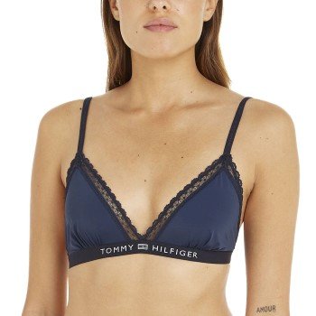 Tommy Hilfiger BH Lace Unlined Triangle Bra Marine X-Small Dame Tommy Hilfiger BH Lace Unlined Triangle Bra Marine X-Small Dame