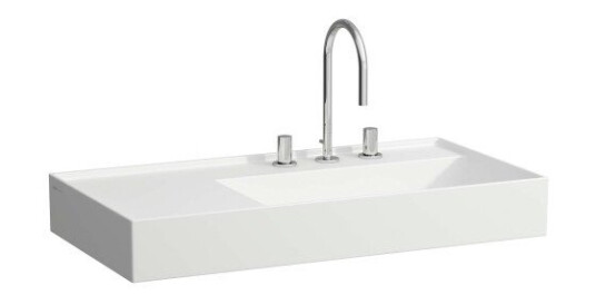 Kartell Laufen servant, 90x46 cm, høyre, matt hvit