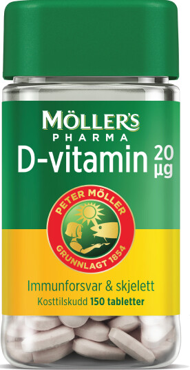 Möller's Pharma 20 µg D-vitamin tabletter, 150 stk.