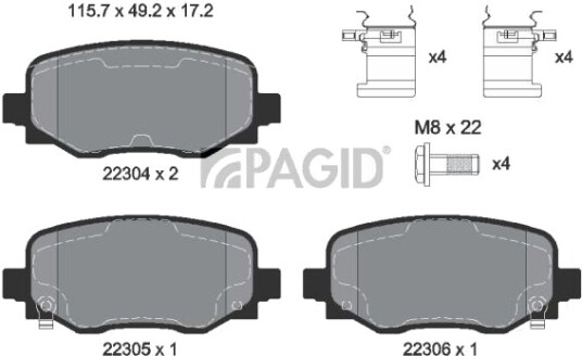 PAGID T2446N Bremseklosser PAGID T2446N Bremseklosser