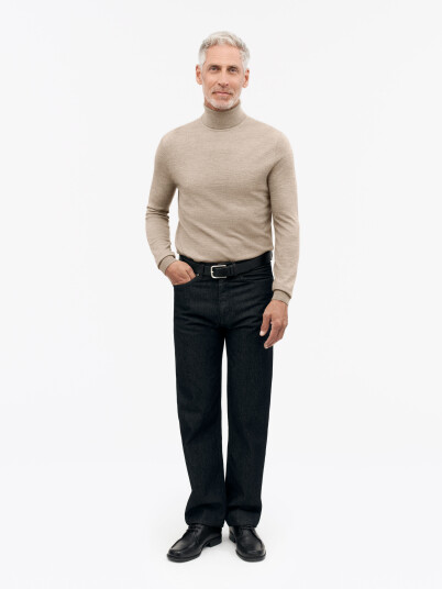 Tiger of Sweden Nevile Extra Fine Merino Polo Beige Melange Tiger of Sweden Nevile Extra Fine Merino Polo Beige Melange