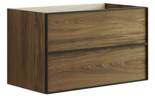Dansani Inzo Alu-ramme Svart Servantskap 2 Skuff H48cm Brun eik / 80cm DA-M09-8052