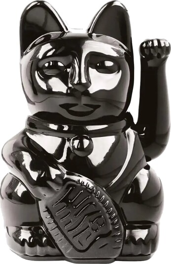 Donkey Vinkende Kat Maneki Neko Mini Shiny Black Black H9.8CM Donkey Vinkende Kat Maneki Neko Mini Shiny Black Black H9.8CM