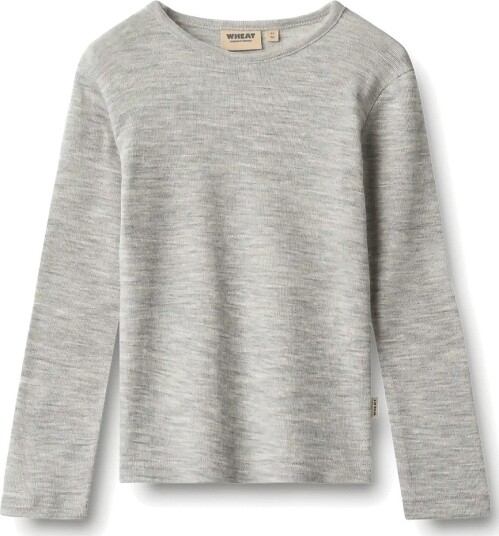 Wheat Wool T Shirt L/S Alfie MELANGE GREY 128