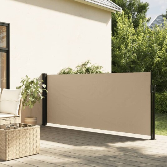 Uttrekkbar sidemarkise beige 120x500 cm