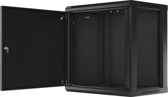 Lanberg Wf01 64 66 V2 Series Wf01-6412-00B Skap Veggmonterbar Svart Ral 9004 12U 19"