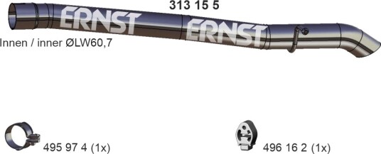 Eksosrør ERNST 313155 Eksosrør ERNST 313155