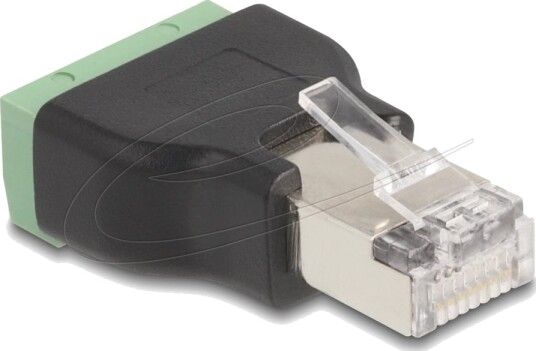 Delock Nettverksadapter Rj 45 Hann Til 4 Pins Terminalblokk Hunn Svart Grønn