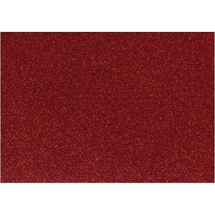 Diverse Strykestoff A5 ark 148x210 mm glitter rød 1 ark