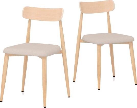 Spisestoler sett med 2 – polstret ergonomisk metallben
