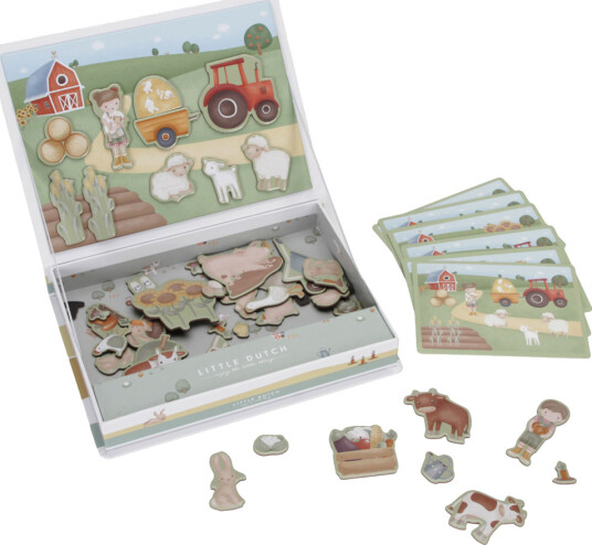 Little Dutch Magnetisk Legebræt Little Farm Multi/patterned One Size 19 cm