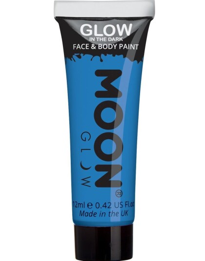Blå Glow in the Dark Ansiktog Kroppsmaling 12 ml