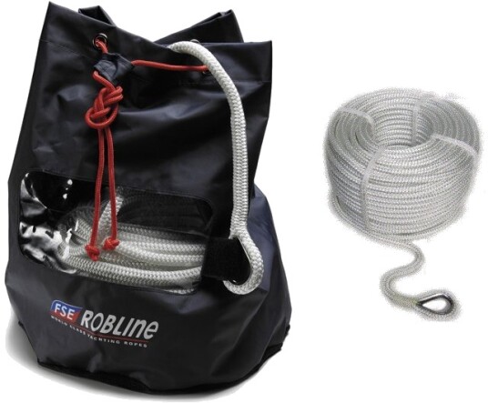 Robline Poseidon ankerline i bag - 10 mm - 50 m - hvit - 1700 kg