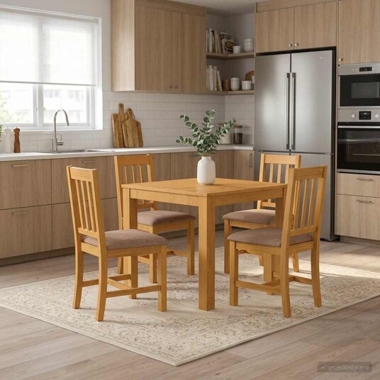 vidaXL Spisebord 90 x 90 x 75 cm Massivt Eiketre Naturlig Torget vidaXL Spisebord 90 x 90 x 75 cm Massivt Eiketre Naturlig Torget