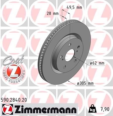 Bremseskive ZIMMERMANN 590.2840.20
