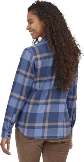 Patagonia W´s L/s organisk bomull MW Fjord Flannel Shirt Blå XL