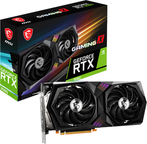 MSI GeForce RTX 3060 GAMING X LHR - 12GB GDDR6 RAM - Grafikkort