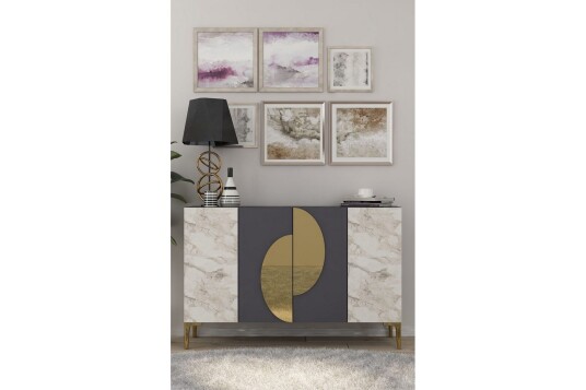 Jorel Konsollbord 120 cm Antrasitt/Gull