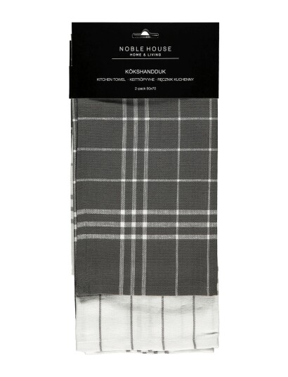 Noble House Kitchen Towel Hanna Classic 2-P - Grey - 50X70CM Noble House Kitchen Towel Hanna Classic 2-P - Grey - 50X70CM