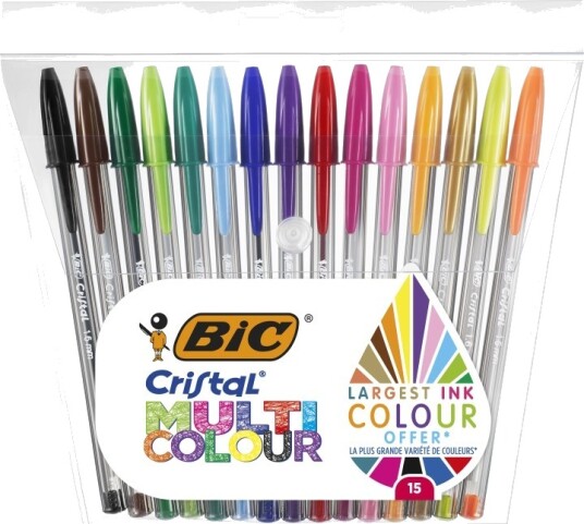 BIC Cristal Multicolor Kulepenn 15-set BIC Cristal Multicolor Kulepenn 15-set