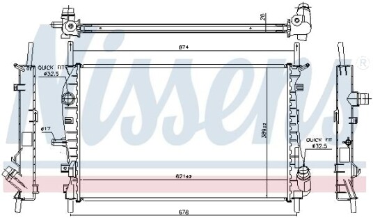 Radiator NISSENS 62023A Radiator NISSENS 62023A