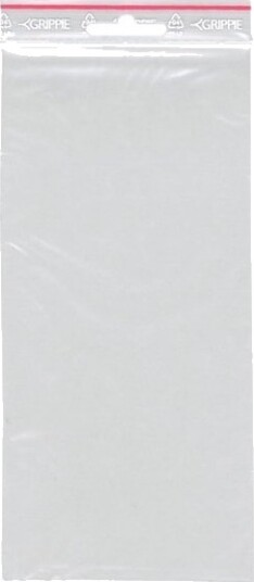 Lynlåspose Grippie 50 Μm 90 X 190 Mm Ld Pe Transparent Uden Tryk Lynlåslukning Pakke A 1000 St