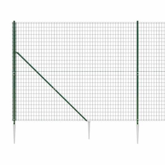 vidaXL Nettinggjerde med stolpespyd grønn 1,6x25 m vidaXL Nettinggjerde med stolpespyd grønn 1,6x25 m