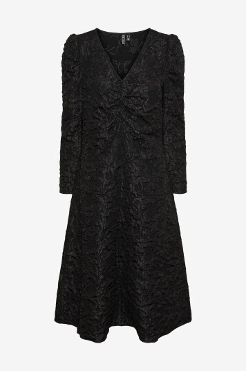pieces - Kjole pcGretchen LS V-neck Midi Dress - Svart