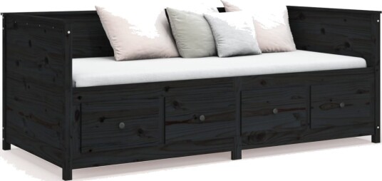 vidaXL Dagseng svart 75x190 cm heltre furu