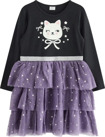 Lindex Dress With Glow In The Dark Print   BLACK   104