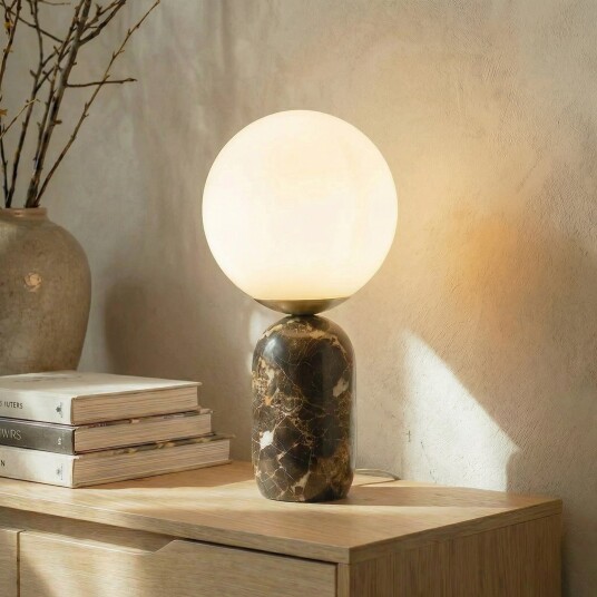 Bordlampe Lindby Lennes Brun / Rust Stue Marmor Moderne 39.5 Brun / Rust