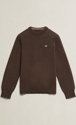 Gant Kids Shield Cotton Crew Neck Sweater SHADOW BROWN 140
