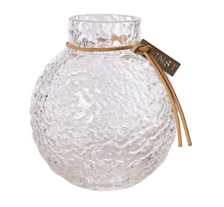Glassvase rund struktur 9 cm