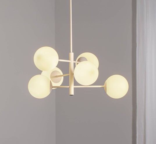 Domiluce Aurora hengelampe hvit Ø 60 cm 6 lyskilder glass E14