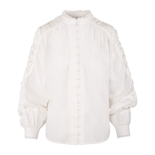 Eloise Blouse White S Cotton lace detail blouse Eloise Blouse White S Cotton lace detail blouse