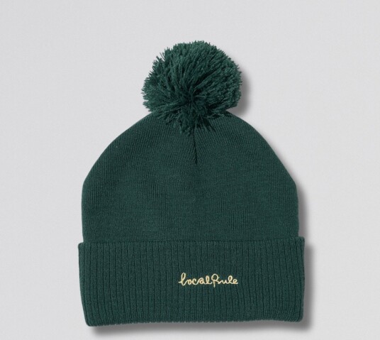 Local Rule Pompom Beanie Golflue Dark Green