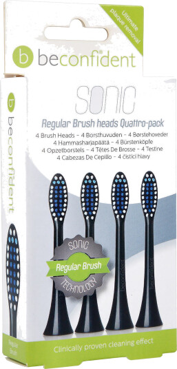 Beconfident Twin pack Beconfident Sonic tootbrush heads. Black