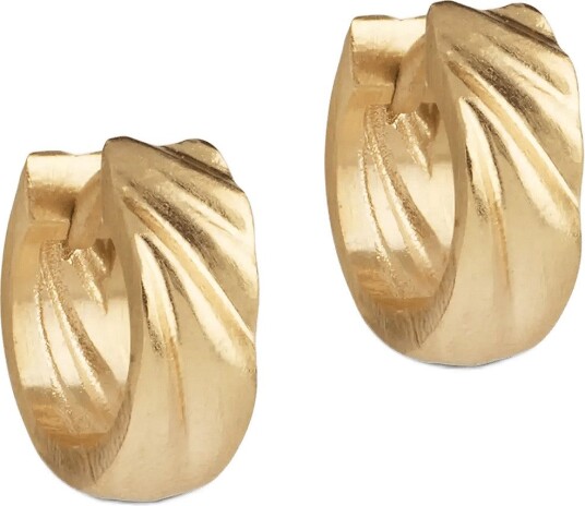 Enamel Copenhagen Hoops Wave Mini GOLD PLATED 10X 4MM