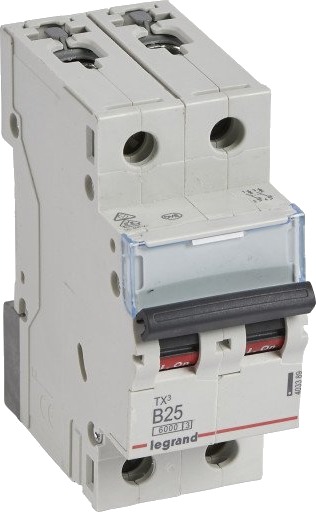 Legrand 5 stk TX³ MCB automatsikring B25 2P 2M 6/6kA