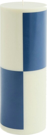 Hay Column Candle kubbelys large 25 cm Milky green dark blue