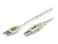 MicroConnect USB 2.0 - USB-kabel - USB (hann) til USB-type B (hann) - 5 m - gjennomsiktig