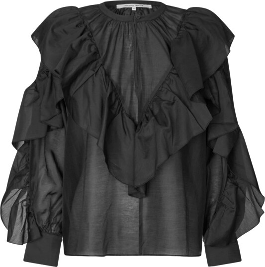 Second Female   Bluse Fria Frill   Svart