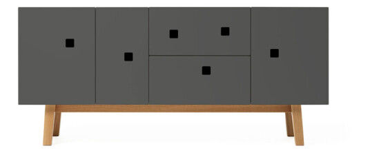 Zweed Peep M2 mediabenk slate grey, retro, eikestativ